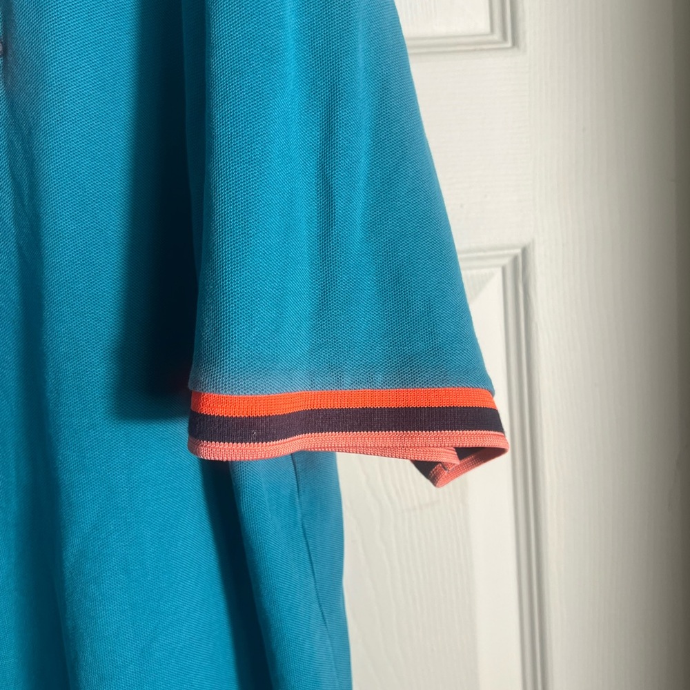 Psycho Bunny Teal Polo with Orange Trim 2XL - small mark - Picture 3 of 8